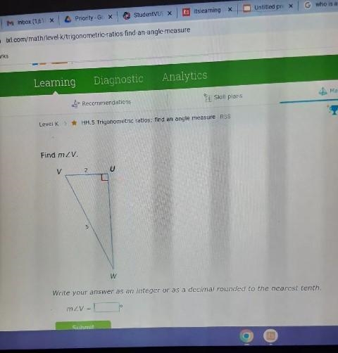 Leaming Diagnostic Analytics Recommendations Spans Me AS Trigonometric ratios find-example-1