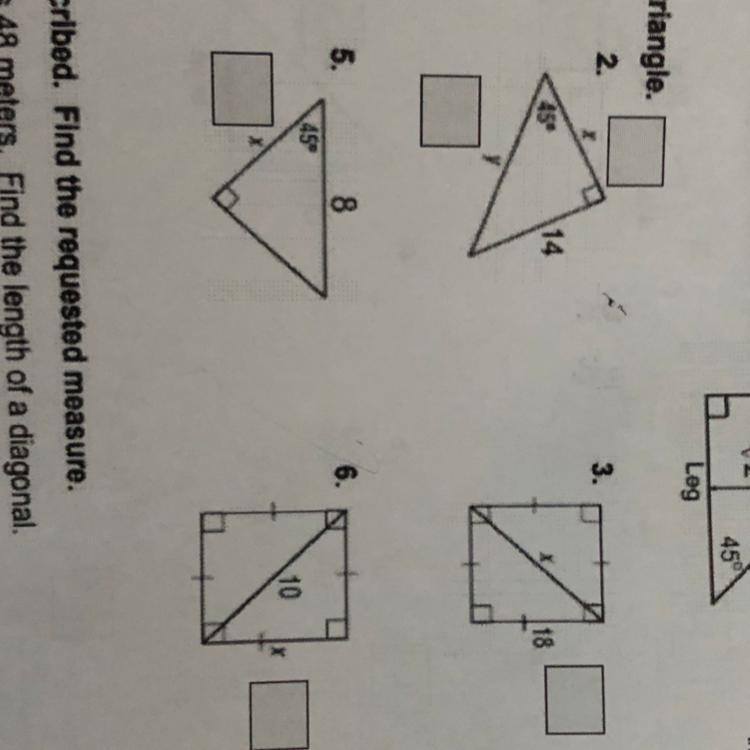 Find the value of x in the triangle. 45-45-90. PLASE HELP!!!-example-1