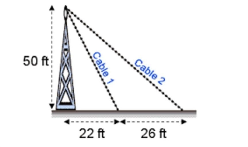 Find the length of cable 1 in the diagram below​-example-1