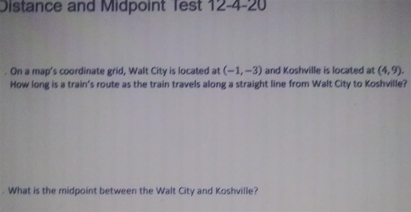 What is the midpoint between the walt city and koshville ?-example-1