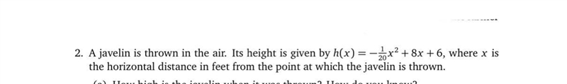 (a) How high is the javelin when it was thrown? How do you know?(b) How far from the-example-1