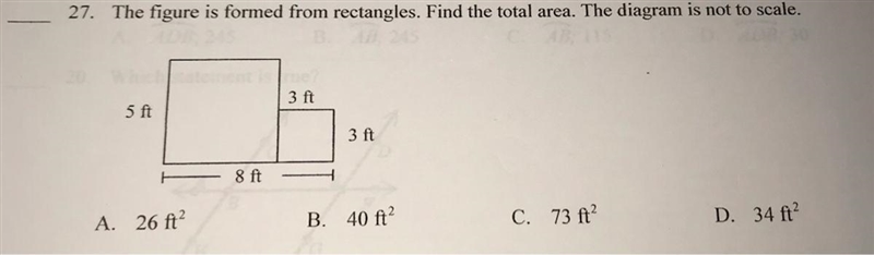 27. The figure is formed from rectangles. Find the total area. The diagram is not-example-1