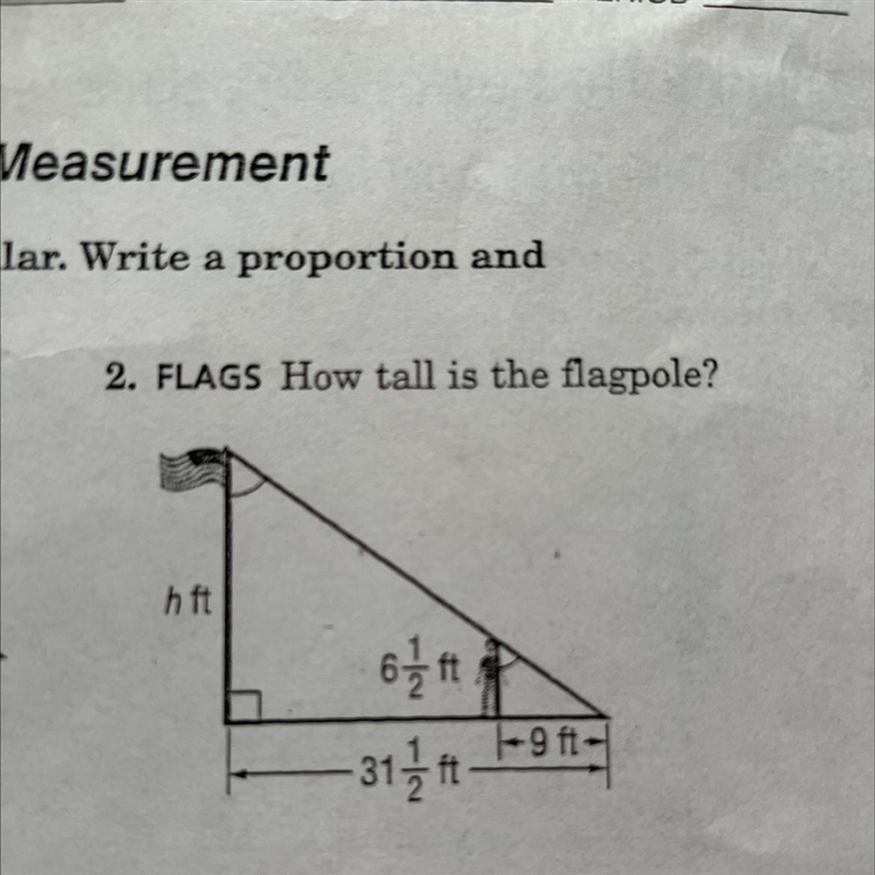 How tall is the flag pole (please give explanation too)-example-1