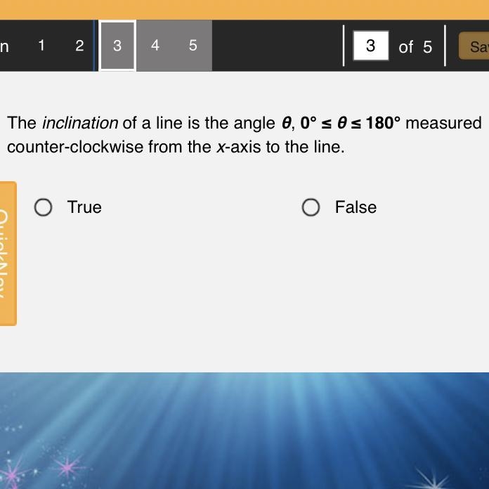 The inclination of a line is the angle θ, 0° ≤ θ ≤ 180° measured counter-clockwise-example-1