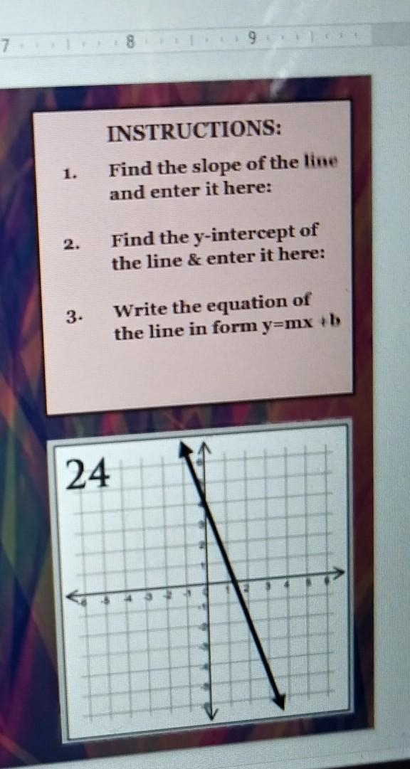 STRUCTIONS: and the slope of the line denter it hereum=1/ INSTRUCTIONS: hind the slope-example-1