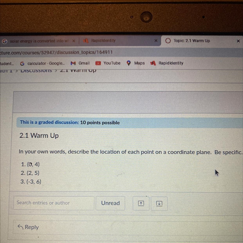 In your own words, describe the location of each point on a coordinate plane. Be specific-example-1