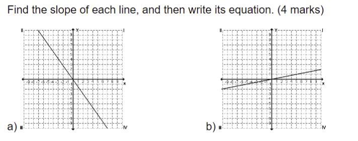 Find the slope of each line and then write it's equationQuestion a)-example-1