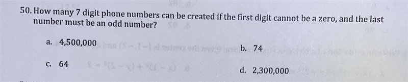 How many 7 digit phone numbers can be created if the first digit cannot be a zero-example-1