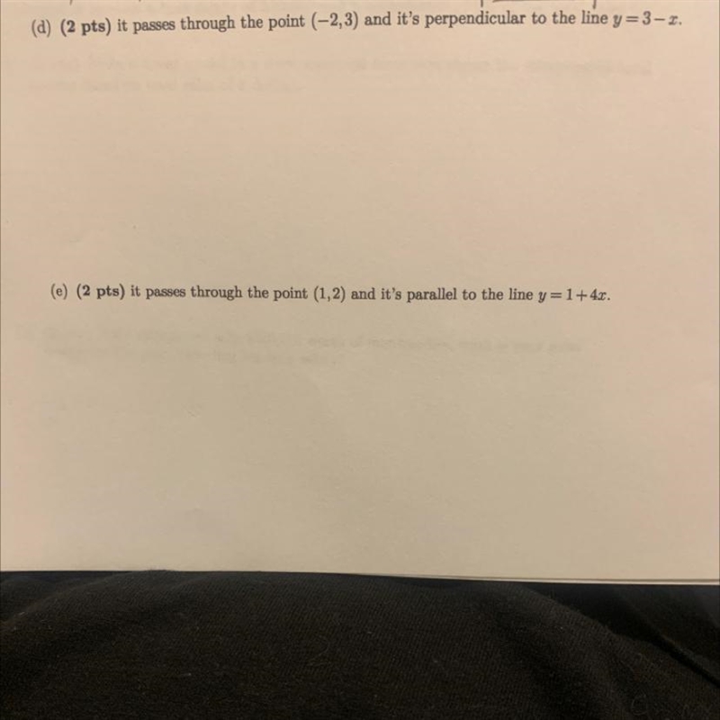 Write the slope intercept equation through the point (-2,3) and it’s perpendicular-example-1