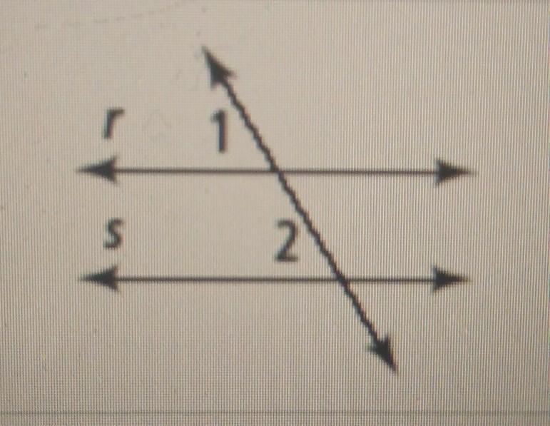 determine the value of x for which r parallels s. then find the measure of angle 1 and-example-1