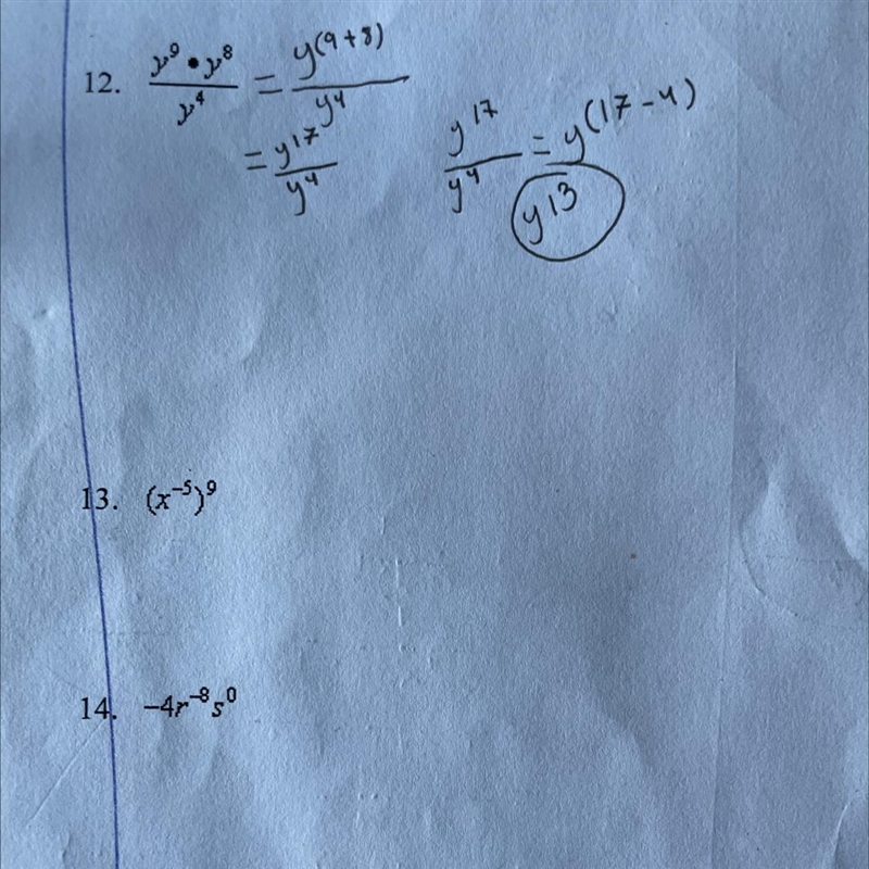 I need help with number 13 and can you please write your answer using only positive-example-1