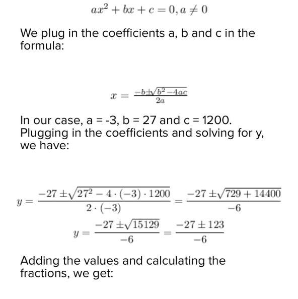 -3x^4+27x^2+1200=0Find all the zeros of the equation y problem is the calculation-example-1