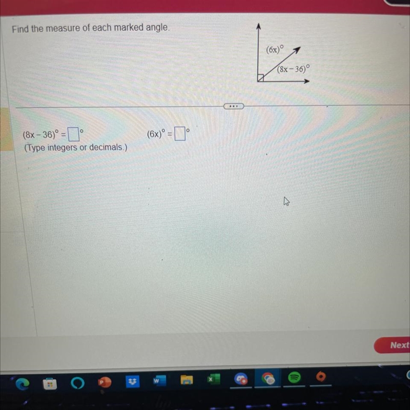 Find the measure of each marked angle-example-1