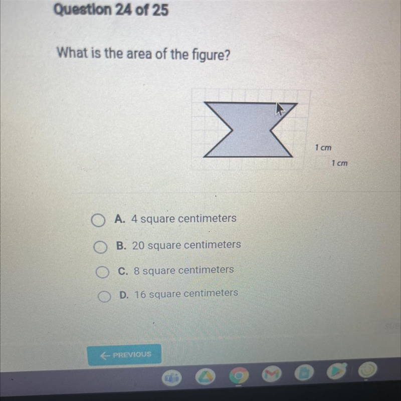 Question 24 of 25What is the area of the figure?-example-1