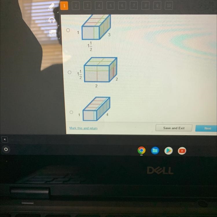 Which prism has an volume of 6 cubic units?( on an test pls hurry!!)-example-1