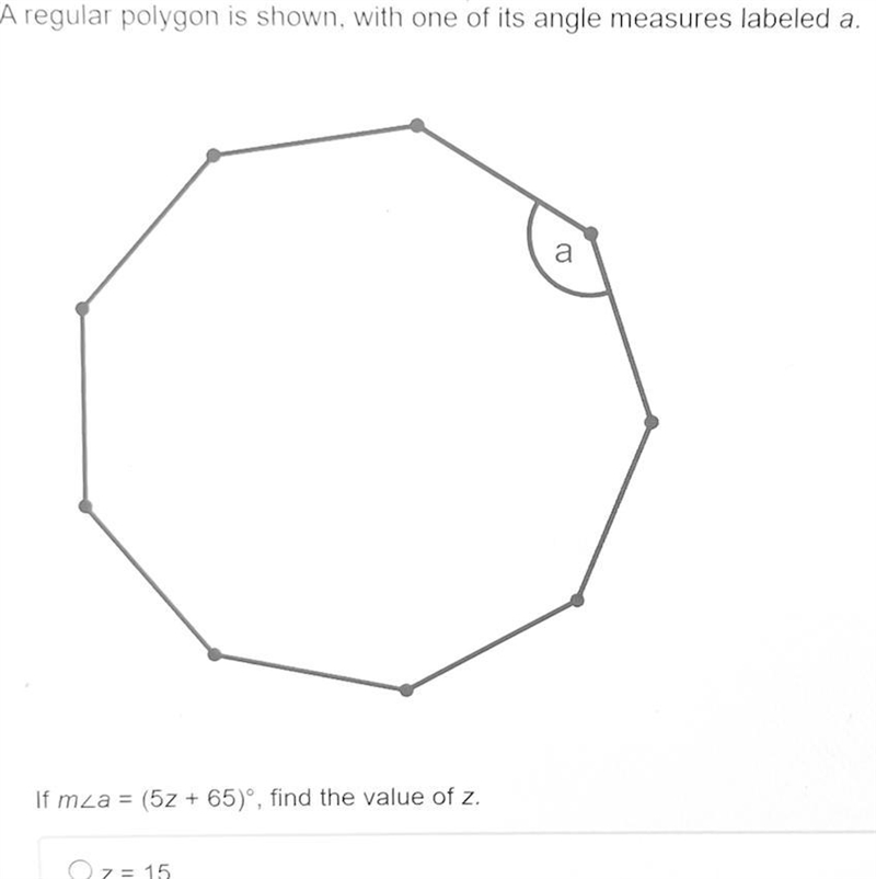 Help please asap!! A- z=15 B- z= 20 C- z=23 D- z=41-example-1