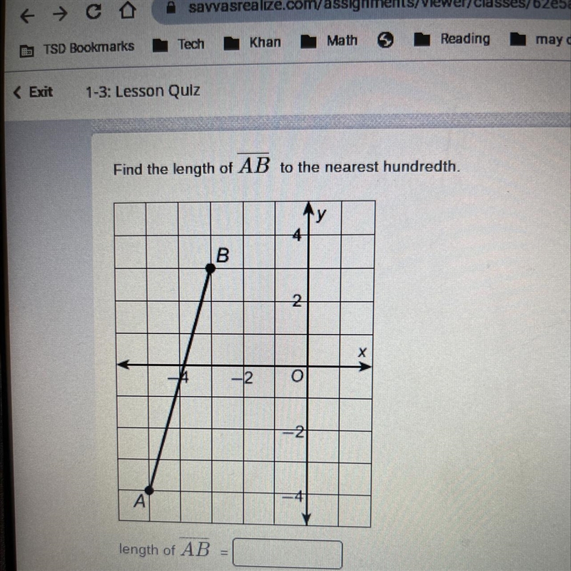 The length of AB to the nearest hundredth-example-1