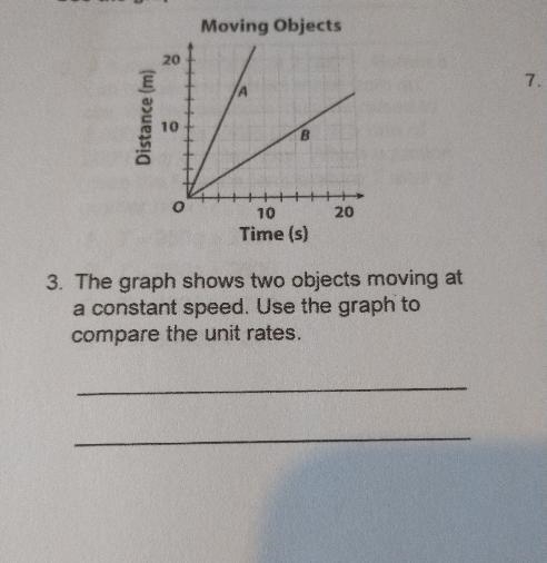 Moving Objects . 20 А Distance (m) 10 B o 20 10 Time (s) 3. The graph shows two objects-example-1