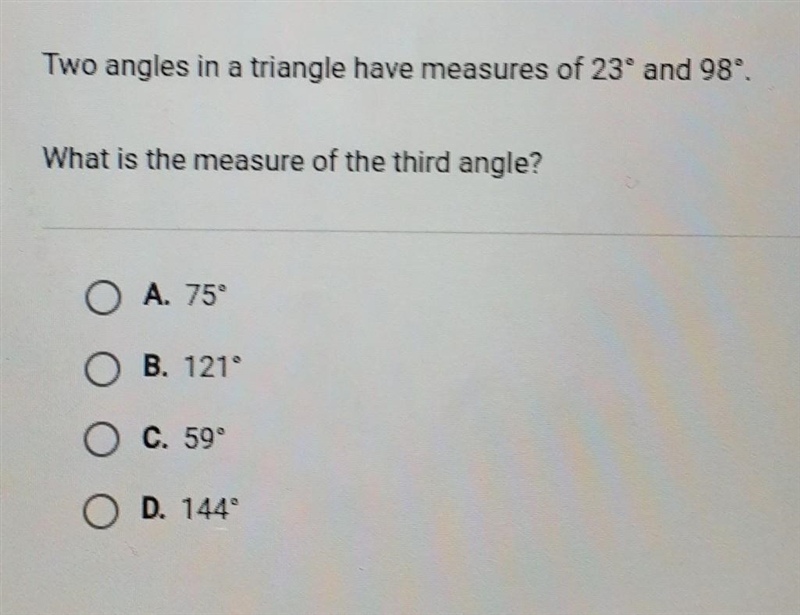 How do I know what the measure is of the third angle?-example-1