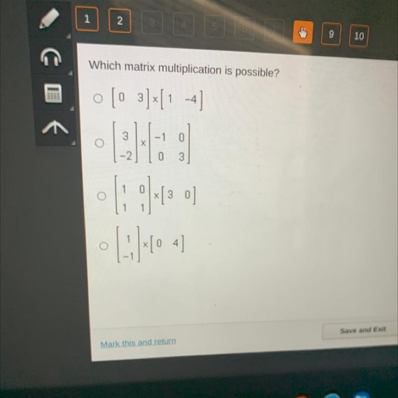 Which matrix multiplication is possible-example-1