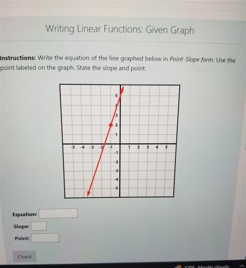 What is equation, slope and point please ​-example-1