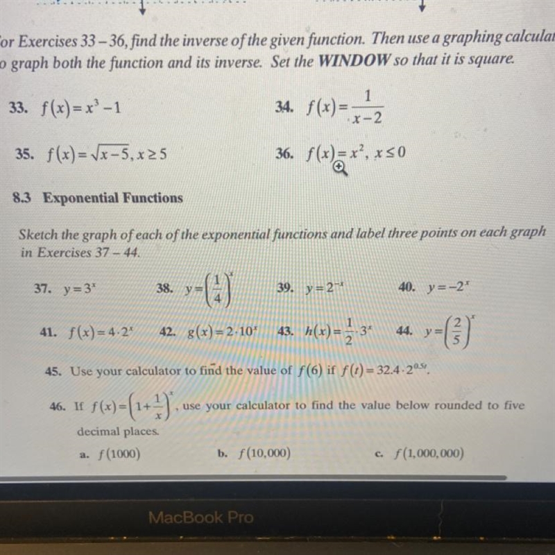 Question 37? Graph each exponential functions and label three points on each graph-example-1