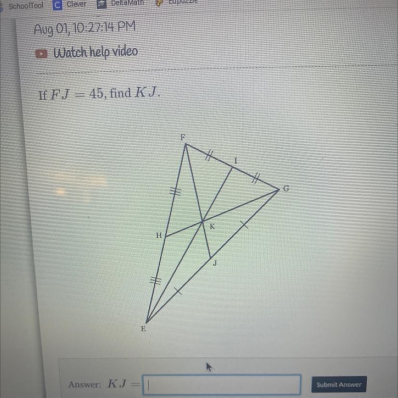 If FJ= 45, find KJ.help me find the answer please-example-1