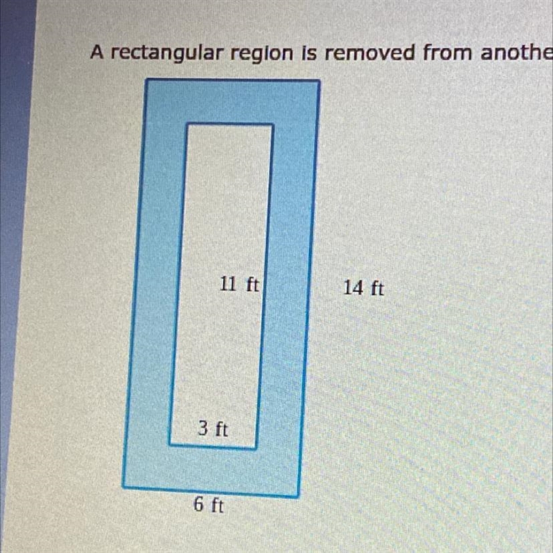 A rectangular region Is removed from another rectangular region to create the shaded-example-1