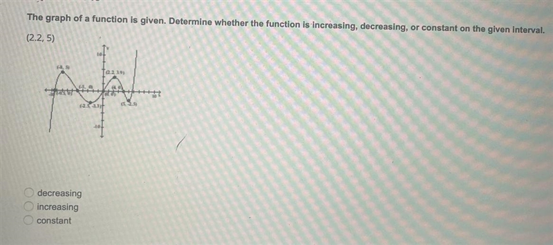 Determine wether the function is increasing, decreasing, or constant-example-1