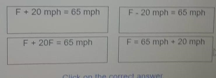 a Ford is traveling 20 miles per hour slower than a Buick. the Buick is traveling-example-1