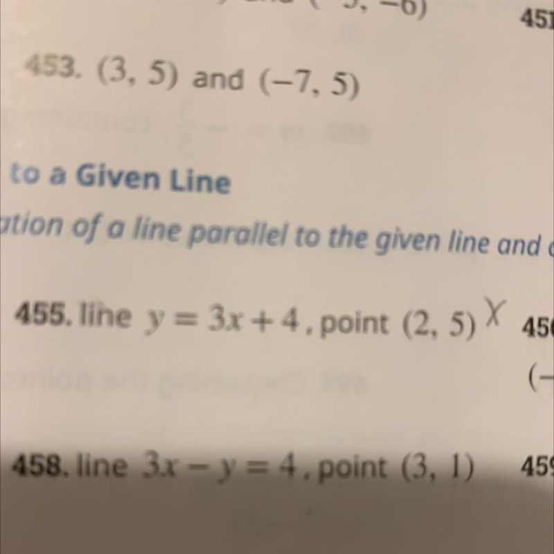 Find equation of a parallel line and the given points. Write the equation in slope-example-1