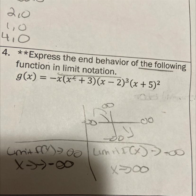 *Express the end behavior of the followingFunction in limit notation.G(x)=-x(x^2 + 3) (x-example-1