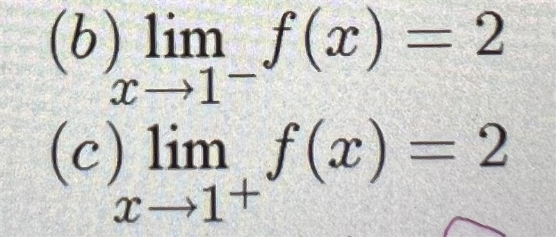 What does the + and the - mean next to the 1 in x->1? whats the difference between-example-1