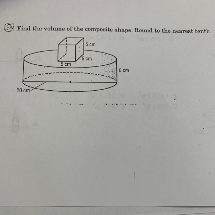 Find the volume of the composite shape. And round to the nearest tenth.-example-1