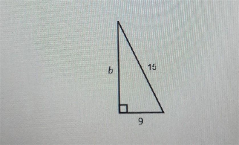 6.use the pythagorean theorem to find the length of the side b of the right triangle-example-1