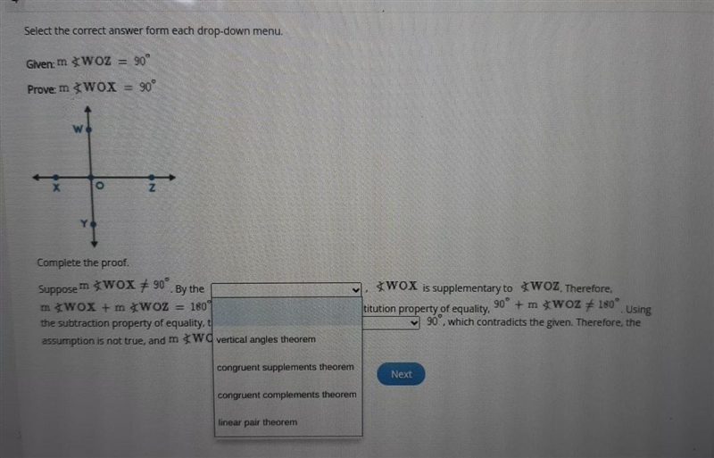 The second drop down box is (does not equal) or equals-example-1