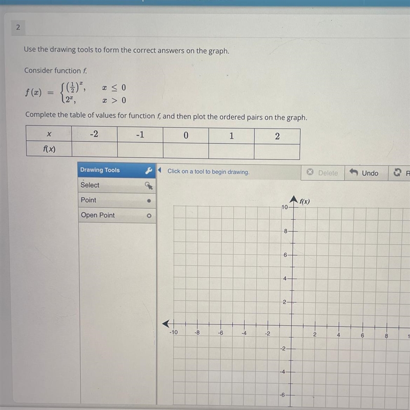 J(1)², x ≤ 0 x > 0 2², Complete the table of values for function f, and then plot-example-1