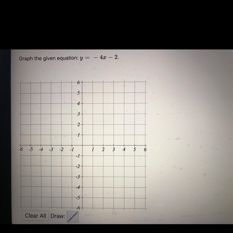 Graph the given equation: y = - 4x - 2.-example-1