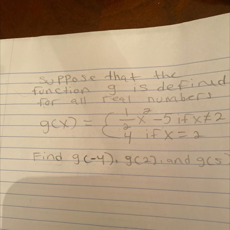 Suppose that the function g is defined for all real numbers-example-1