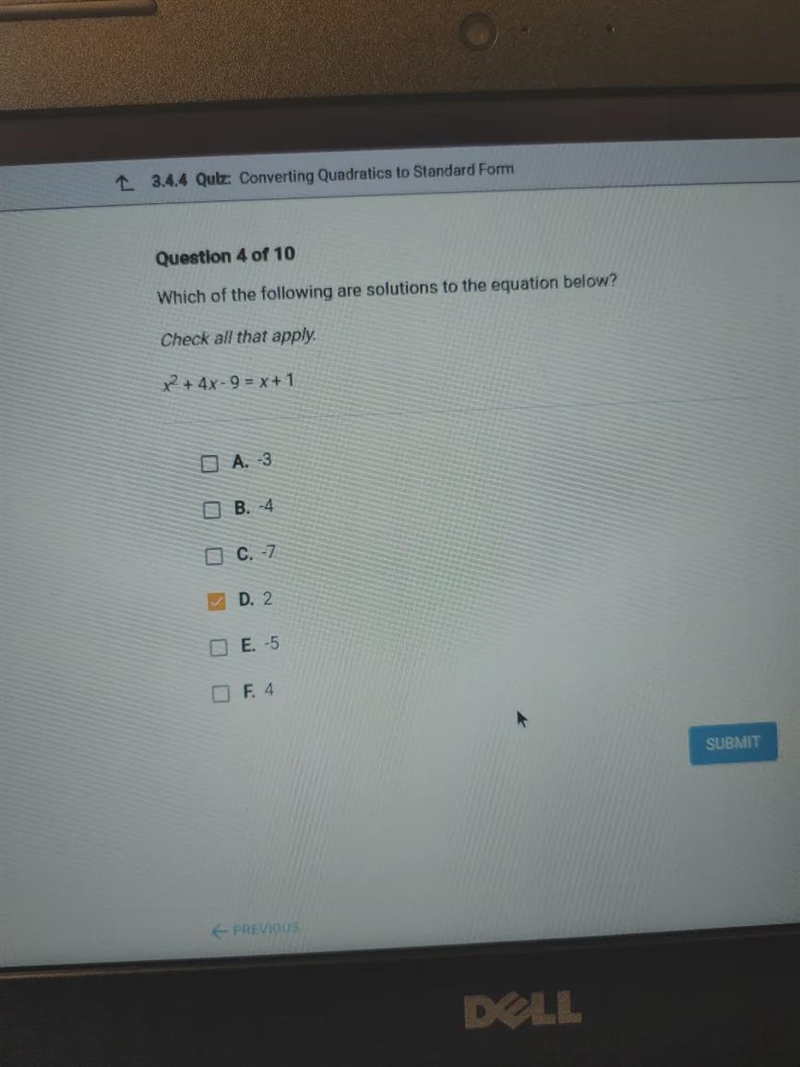 Which of the following are solutions to the equation below? Check all that apply. x-example-1