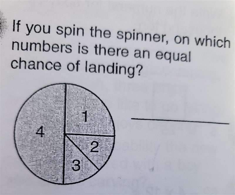 If you spin the spinner, on which numbers is there an equal chance of landing? ​-example-1