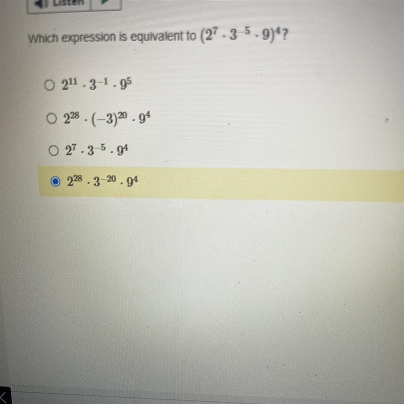 Which expression is equivalent to (27.3 5.9)47 O 211.3-1.95 O228-(-3) 20.94 O 27.3-5.04 O-example-1