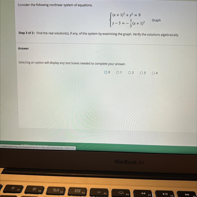 find the real solution(s), if any, of the system by examining the graph. verify the-example-1