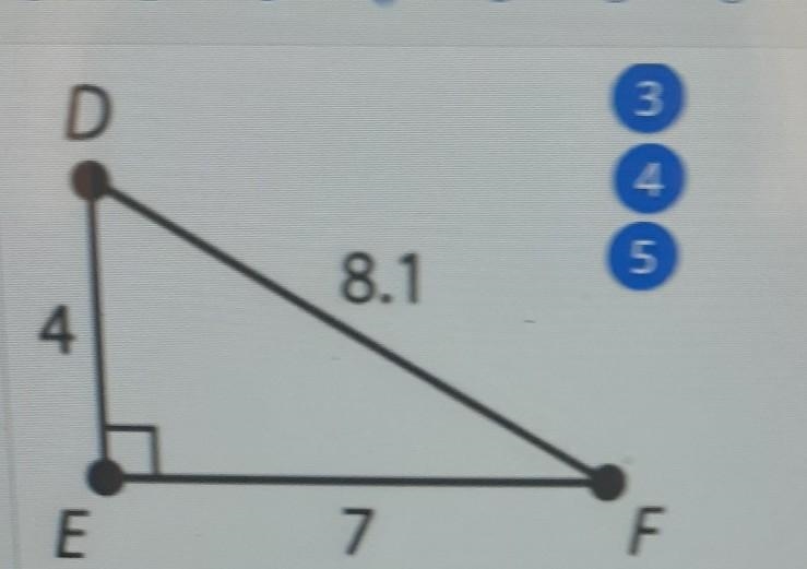 What is tan D as a fraction? What is sin D to the nearest thousandth? What is cos-example-1