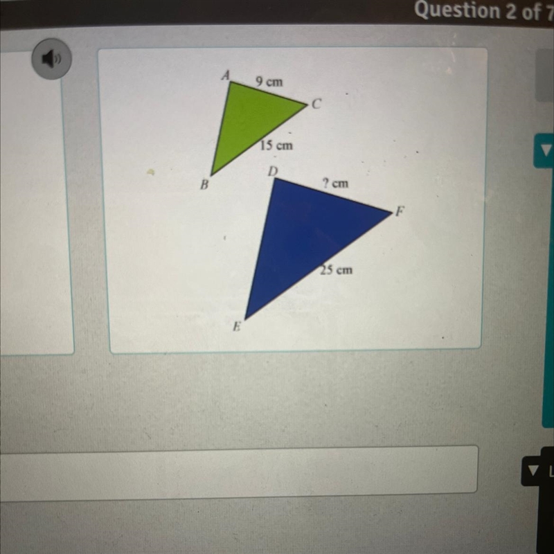 Triangle ABC and DEF are similar what is the measure of side DF?-example-1