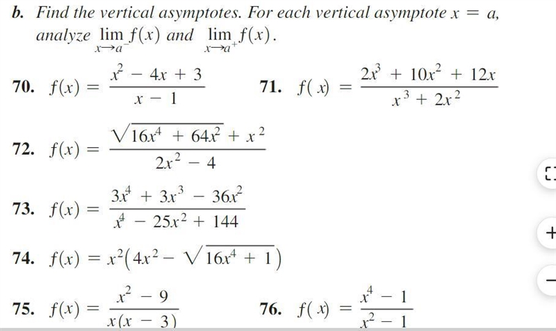 Solve 74 make sure to define the limits based on asymptotes don't just solve for the-example-1