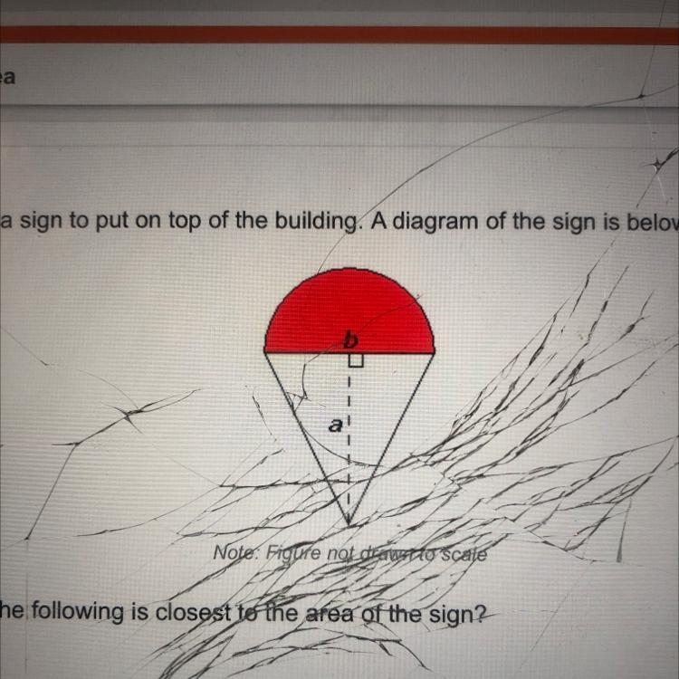 If a = 5 m & b = 4 m, what is the area of this geometric shape?-example-1