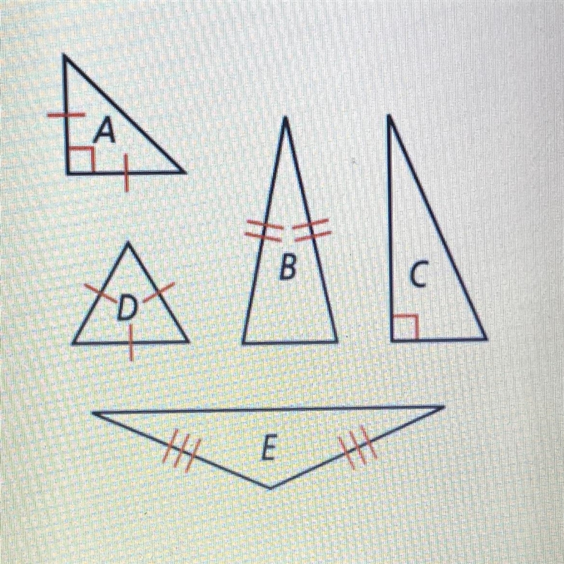 Use vocabulary: Classify each of the trianglesTriangles may be placed in more than-example-1