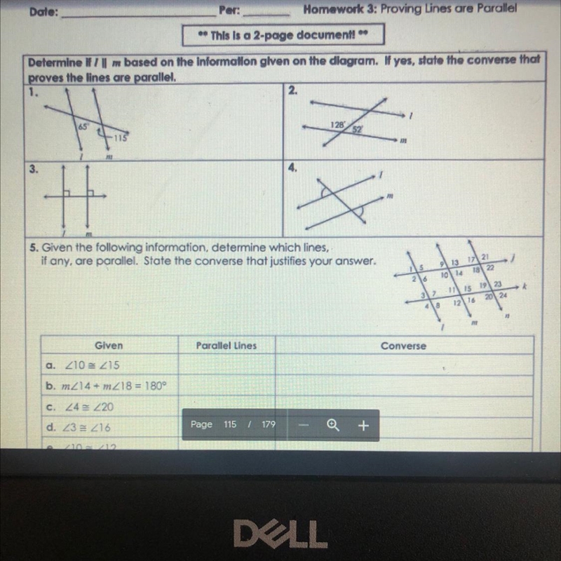 Unit 3 homework 3 proving lines are parallelI need help on 1,2,3,4-example-1