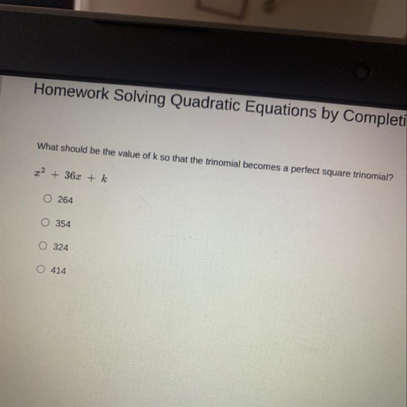 What should be the value of k so that the trinomial becomes a perfect square trinomial-example-1